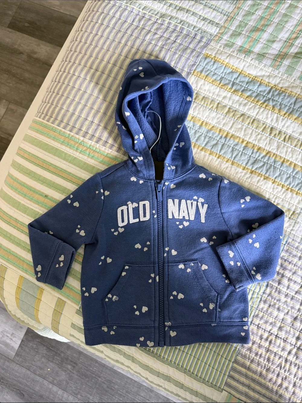 Old Navy Navy Blue Heart Zip Hoodie for Kids